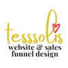 Logo (Golden Script with a heart) of Tesssolis Creates Website & Sales Funnel
