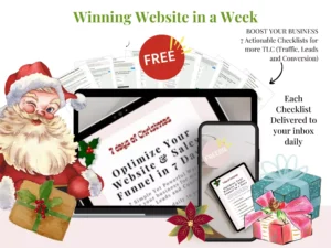 Freebie Mockup - FREE 7 DAYS OF CHRISTMAS - WEBSITE & SALES FUNNEL OPTIMIZATION - Email Challenge